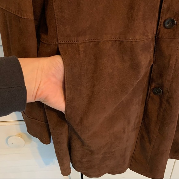 Gimo’s Suede Button Front Shacket Shirt Jacket EU 50 US 40 Mens L Leather Italy - Picture 7 of 16